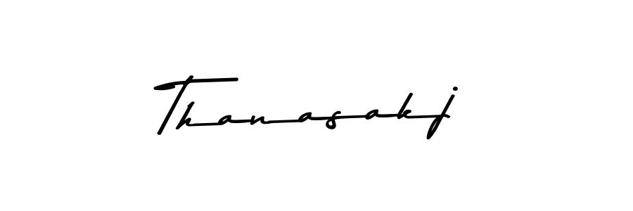 How to make Thanasakj name signature. Use Asem Kandis PERSONAL USE style for creating short signs online. This is the latest handwritten sign. Thanasakj signature style 9 images and pictures png
