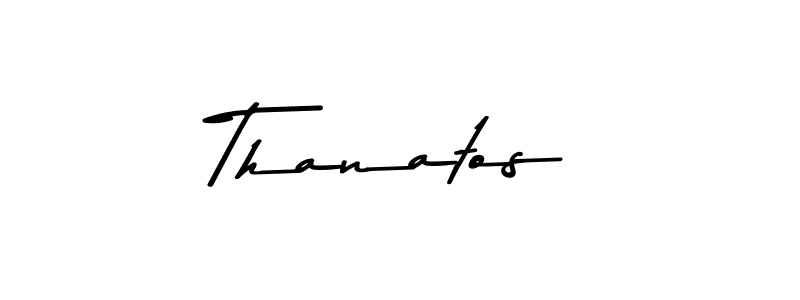 This is the best signature style for the Thanatos name. Also you like these signature font (Asem Kandis PERSONAL USE). Mix name signature. Thanatos signature style 9 images and pictures png