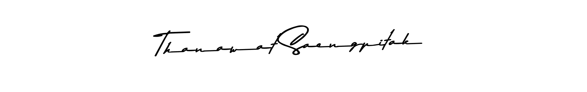 How to make Thanawat Saengpitak name signature. Use Asem Kandis PERSONAL USE style for creating short signs online. This is the latest handwritten sign. Thanawat Saengpitak signature style 9 images and pictures png