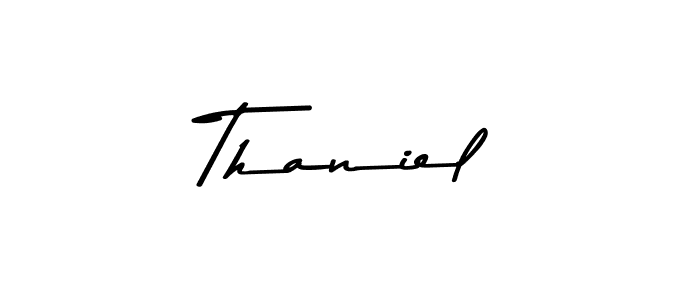 Make a beautiful signature design for name Thaniel. With this signature (Asem Kandis PERSONAL USE) style, you can create a handwritten signature for free. Thaniel signature style 9 images and pictures png