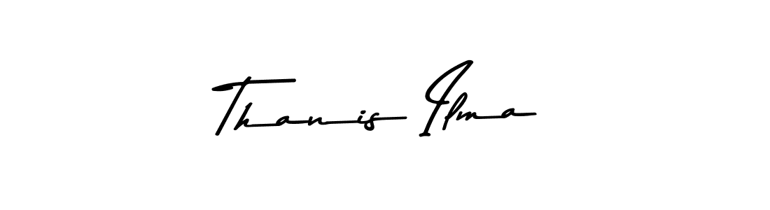 Make a beautiful signature design for name Thanis Ilma. With this signature (Asem Kandis PERSONAL USE) style, you can create a handwritten signature for free. Thanis Ilma signature style 9 images and pictures png