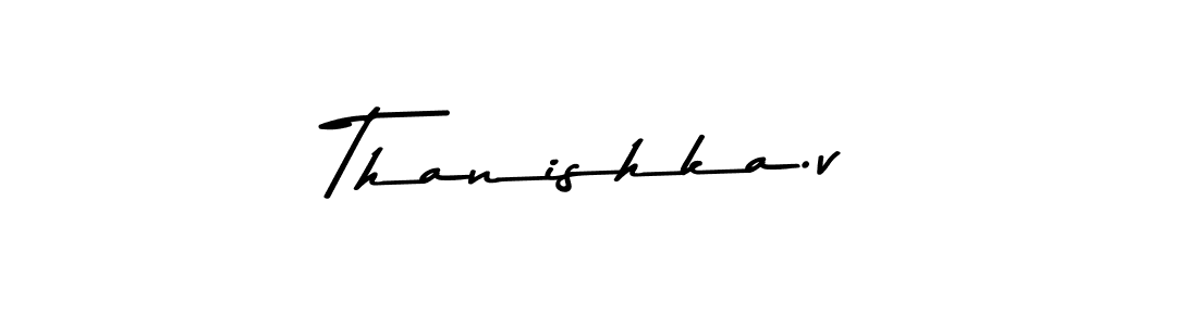 The best way (Asem Kandis PERSONAL USE) to make a short signature is to pick only two or three words in your name. The name Thanishka.v include a total of six letters. For converting this name. Thanishka.v signature style 9 images and pictures png