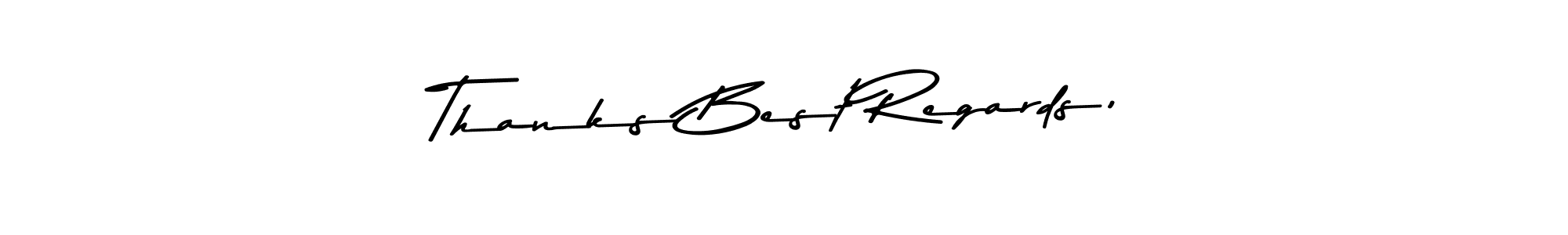 Create a beautiful signature design for name Thanks Best Regards,. With this signature (Asem Kandis PERSONAL USE) fonts, you can make a handwritten signature for free. Thanks Best Regards, signature style 9 images and pictures png