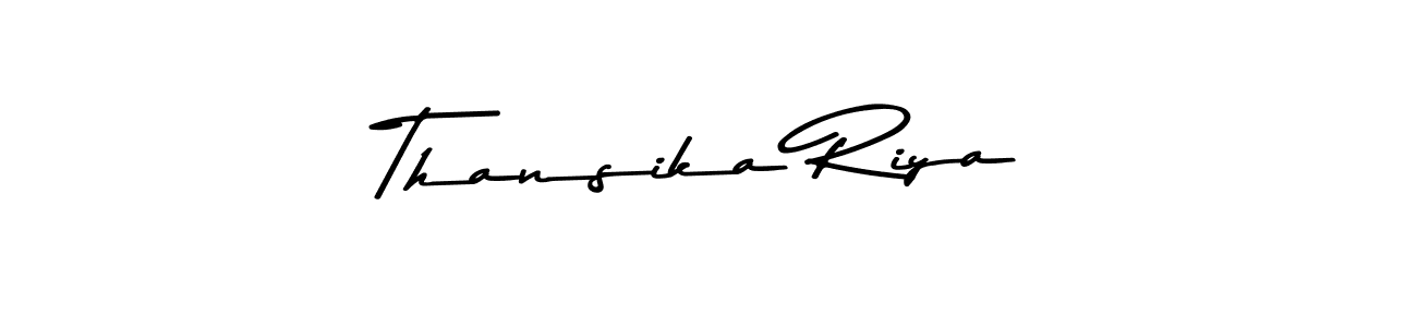 Create a beautiful signature design for name Thansika Riya. With this signature (Asem Kandis PERSONAL USE) fonts, you can make a handwritten signature for free. Thansika Riya signature style 9 images and pictures png