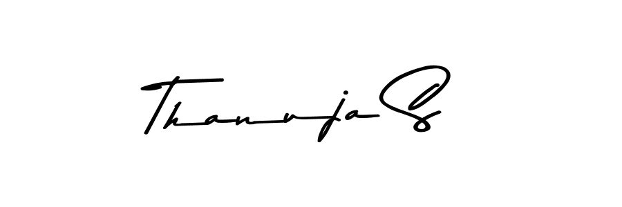 How to make Thanuja S name signature. Use Asem Kandis PERSONAL USE style for creating short signs online. This is the latest handwritten sign. Thanuja S signature style 9 images and pictures png