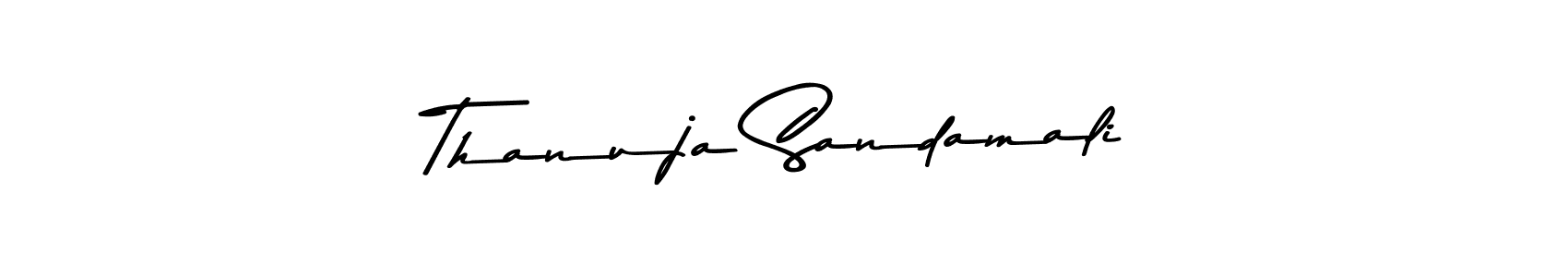 How to make Thanuja Sandamali name signature. Use Asem Kandis PERSONAL USE style for creating short signs online. This is the latest handwritten sign. Thanuja Sandamali signature style 9 images and pictures png