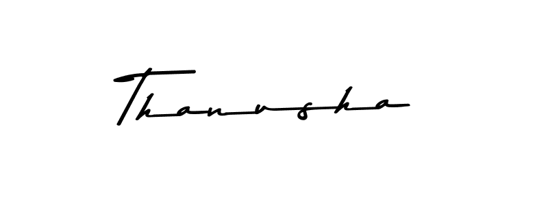 How to make Thanusha name signature. Use Asem Kandis PERSONAL USE style for creating short signs online. This is the latest handwritten sign. Thanusha signature style 9 images and pictures png