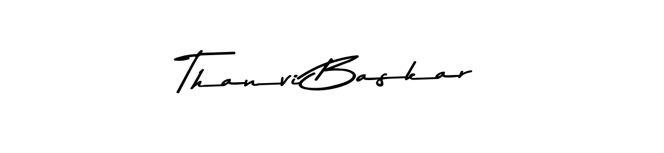 The best way (Asem Kandis PERSONAL USE) to make a short signature is to pick only two or three words in your name. The name Thanvi Baskar include a total of six letters. For converting this name. Thanvi Baskar signature style 9 images and pictures png