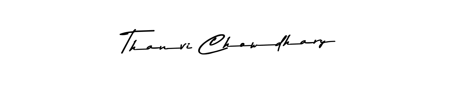 Make a beautiful signature design for name Thanvi Chowdhary. With this signature (Asem Kandis PERSONAL USE) style, you can create a handwritten signature for free. Thanvi Chowdhary signature style 9 images and pictures png