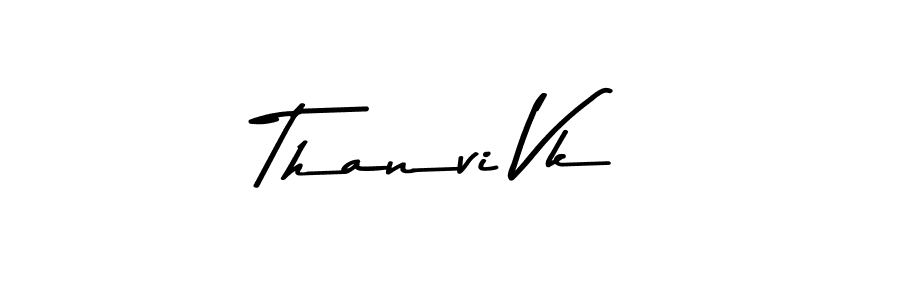 Thanvi Vk stylish signature style. Best Handwritten Sign (Asem Kandis PERSONAL USE) for my name. Handwritten Signature Collection Ideas for my name Thanvi Vk. Thanvi Vk signature style 9 images and pictures png