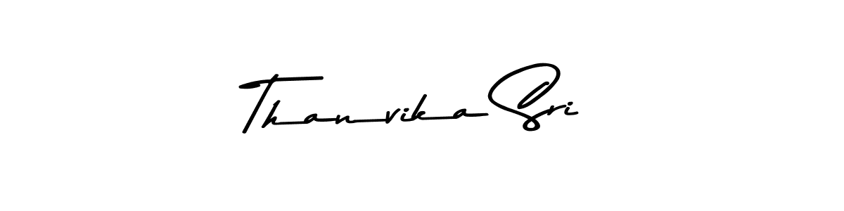 Create a beautiful signature design for name Thanvika Sri. With this signature (Asem Kandis PERSONAL USE) fonts, you can make a handwritten signature for free. Thanvika Sri signature style 9 images and pictures png