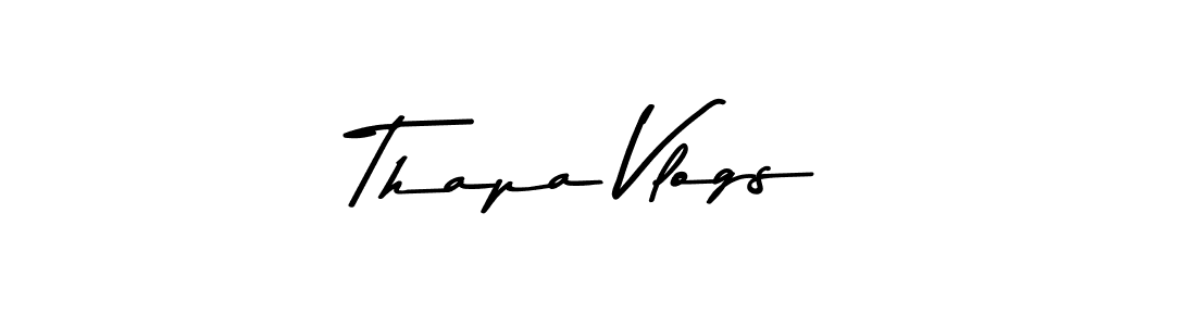 Create a beautiful signature design for name Thapa Vlogs. With this signature (Asem Kandis PERSONAL USE) fonts, you can make a handwritten signature for free. Thapa Vlogs signature style 9 images and pictures png