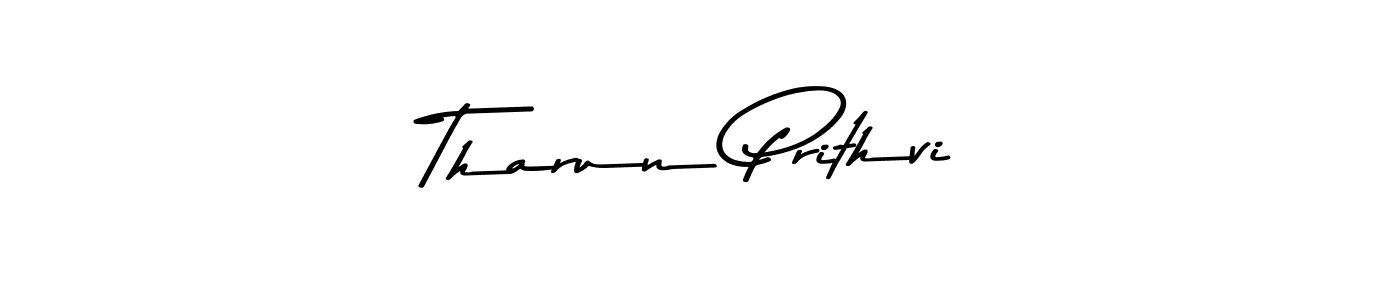 Create a beautiful signature design for name Tharun Prithvi. With this signature (Asem Kandis PERSONAL USE) fonts, you can make a handwritten signature for free. Tharun Prithvi signature style 9 images and pictures png