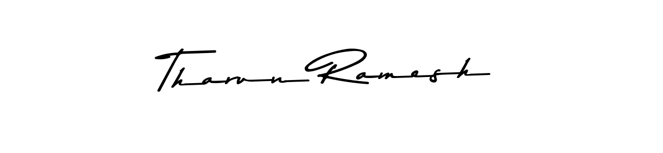 Create a beautiful signature design for name Tharun Ramesh. With this signature (Asem Kandis PERSONAL USE) fonts, you can make a handwritten signature for free. Tharun Ramesh signature style 9 images and pictures png