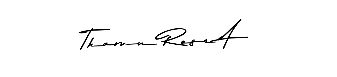 The best way (Asem Kandis PERSONAL USE) to make a short signature is to pick only two or three words in your name. The name Tharun Rose A include a total of six letters. For converting this name. Tharun Rose A signature style 9 images and pictures png