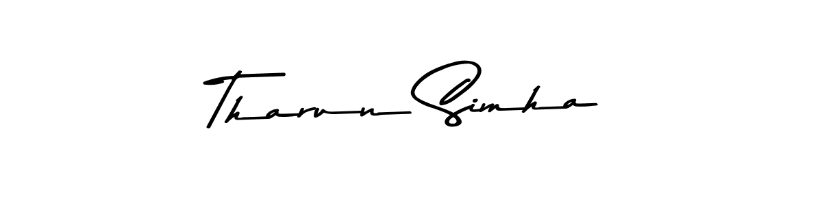 Make a beautiful signature design for name Tharun Simha. With this signature (Asem Kandis PERSONAL USE) style, you can create a handwritten signature for free. Tharun Simha signature style 9 images and pictures png