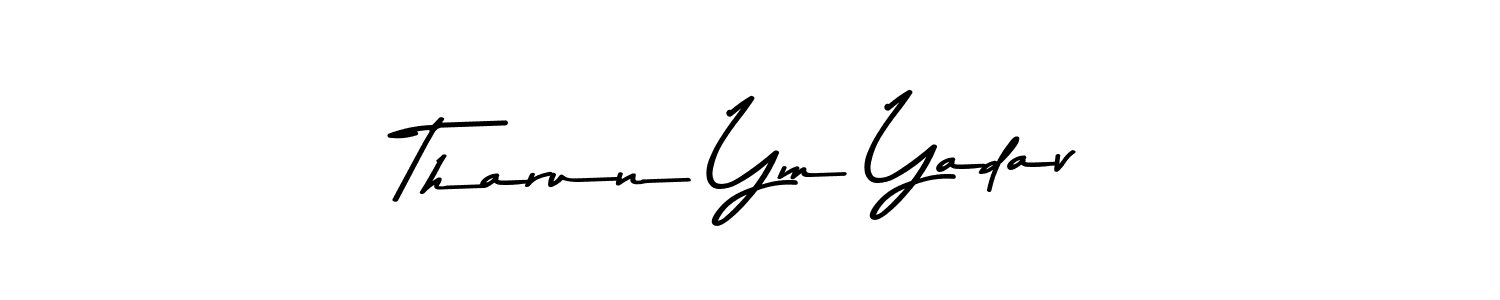 Make a beautiful signature design for name Tharun Ym Yadav. With this signature (Asem Kandis PERSONAL USE) style, you can create a handwritten signature for free. Tharun Ym Yadav signature style 9 images and pictures png