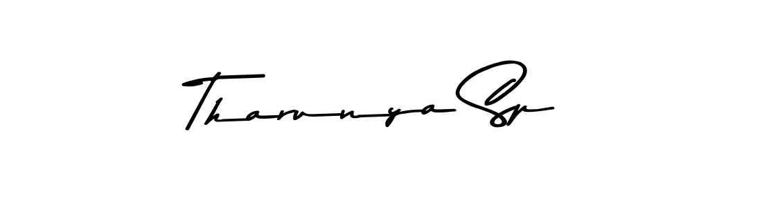 The best way (Asem Kandis PERSONAL USE) to make a short signature is to pick only two or three words in your name. The name Tharunya Sp include a total of six letters. For converting this name. Tharunya Sp signature style 9 images and pictures png