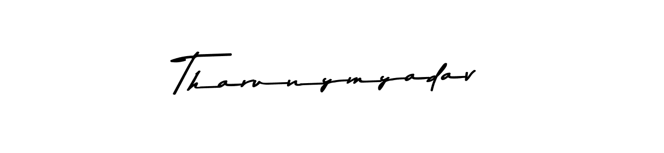 How to make Tharunymyadav name signature. Use Asem Kandis PERSONAL USE style for creating short signs online. This is the latest handwritten sign. Tharunymyadav signature style 9 images and pictures png