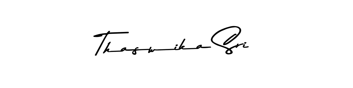 How to make Thaswika Sri name signature. Use Asem Kandis PERSONAL USE style for creating short signs online. This is the latest handwritten sign. Thaswika Sri signature style 9 images and pictures png