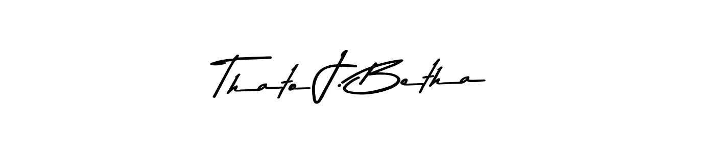 Also You can easily find your signature by using the search form. We will create Thato J. Betha name handwritten signature images for you free of cost using Asem Kandis PERSONAL USE sign style. Thato J. Betha signature style 9 images and pictures png