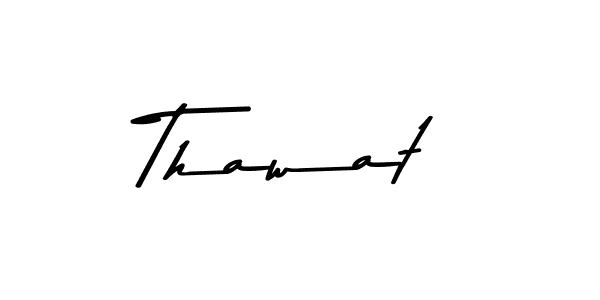 How to make Thawat name signature. Use Asem Kandis PERSONAL USE style for creating short signs online. This is the latest handwritten sign. Thawat signature style 9 images and pictures png