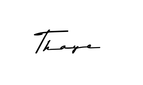 How to make Thaye name signature. Use Asem Kandis PERSONAL USE style for creating short signs online. This is the latest handwritten sign. Thaye signature style 9 images and pictures png