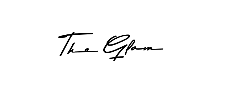 How to make The Glam name signature. Use Asem Kandis PERSONAL USE style for creating short signs online. This is the latest handwritten sign. The Glam signature style 9 images and pictures png