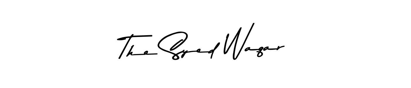 How to make The Syed Waqar name signature. Use Asem Kandis PERSONAL USE style for creating short signs online. This is the latest handwritten sign. The Syed Waqar signature style 9 images and pictures png