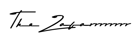 Achieve flawless digital penmanship with The Zafarrrrrrrr name in Asem Kandis PERSONAL USE font. The perfect tool for creating online signatures. The Zafarrrrrrrr signature style 9 images and pictures png
