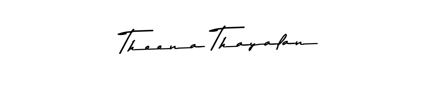 Make a beautiful signature design for name Theena Thayalan. With this signature (Asem Kandis PERSONAL USE) style, you can create a handwritten signature for free. Theena Thayalan signature style 9 images and pictures png