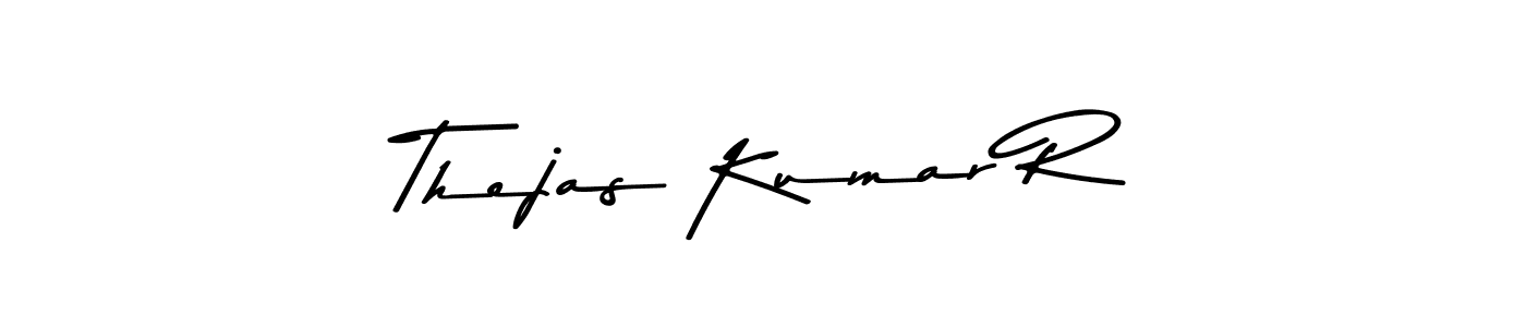 This is the best signature style for the Thejas Kumar R name. Also you like these signature font (Asem Kandis PERSONAL USE). Mix name signature. Thejas Kumar R signature style 9 images and pictures png