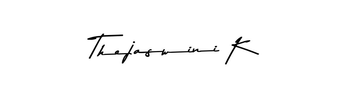 Make a beautiful signature design for name Thejaswini K. With this signature (Asem Kandis PERSONAL USE) style, you can create a handwritten signature for free. Thejaswini K signature style 9 images and pictures png