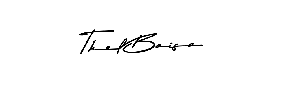 This is the best signature style for the Thel Baisa name. Also you like these signature font (Asem Kandis PERSONAL USE). Mix name signature. Thel Baisa signature style 9 images and pictures png