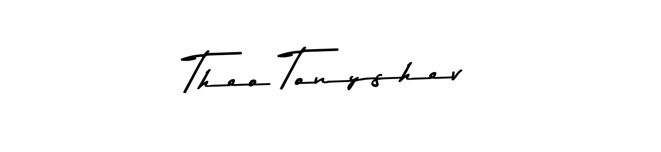 Create a beautiful signature design for name Theo Tonyshev. With this signature (Asem Kandis PERSONAL USE) fonts, you can make a handwritten signature for free. Theo Tonyshev signature style 9 images and pictures png