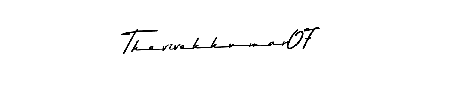 How to make Thevivekkumar07 signature? Asem Kandis PERSONAL USE is a professional autograph style. Create handwritten signature for Thevivekkumar07 name. Thevivekkumar07 signature style 9 images and pictures png