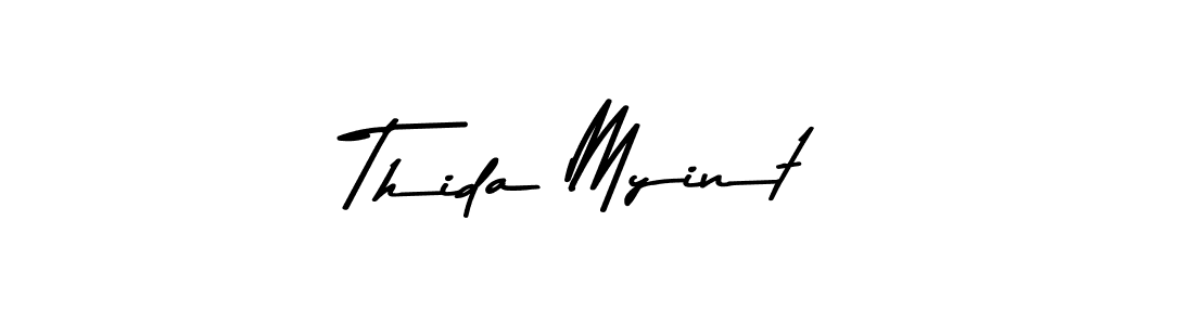 You should practise on your own different ways (Asem Kandis PERSONAL USE) to write your name (Thida Myint) in signature. don't let someone else do it for you. Thida Myint signature style 9 images and pictures png