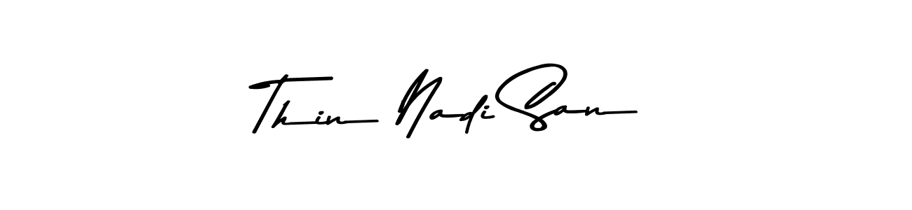 Use a signature maker to create a handwritten signature online. With this signature software, you can design (Asem Kandis PERSONAL USE) your own signature for name Thin Nadi San. Thin Nadi San signature style 9 images and pictures png