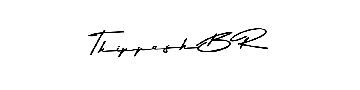 How to make Thippesh B R name signature. Use Asem Kandis PERSONAL USE style for creating short signs online. This is the latest handwritten sign. Thippesh B R signature style 9 images and pictures png