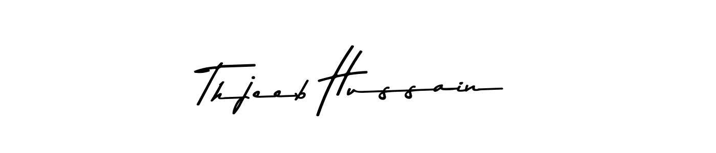 Similarly Asem Kandis PERSONAL USE is the best handwritten signature design. Signature creator online .You can use it as an online autograph creator for name Thjeeb Hussain. Thjeeb Hussain signature style 9 images and pictures png