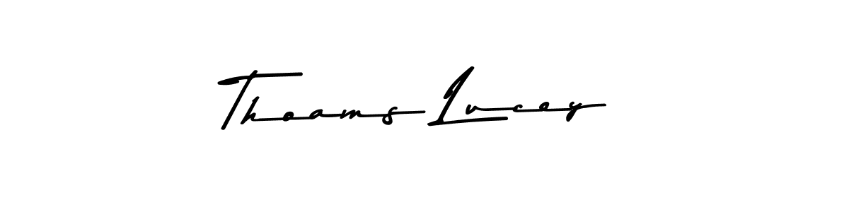 The best way (Asem Kandis PERSONAL USE) to make a short signature is to pick only two or three words in your name. The name Thoams Lucey include a total of six letters. For converting this name. Thoams Lucey signature style 9 images and pictures png