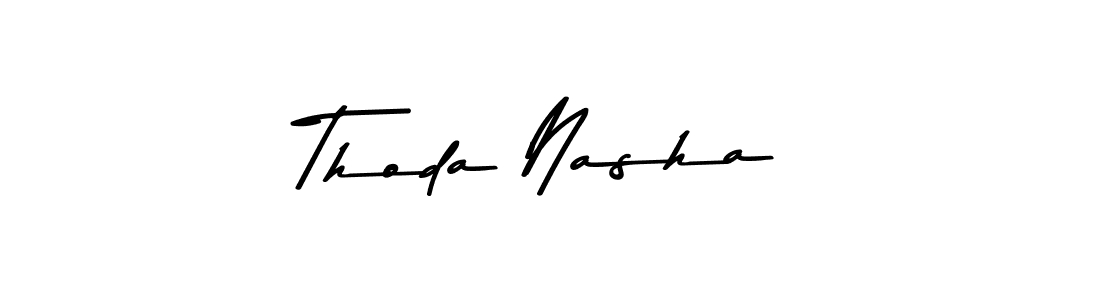 Make a beautiful signature design for name Thoda Nasha. With this signature (Asem Kandis PERSONAL USE) style, you can create a handwritten signature for free. Thoda Nasha signature style 9 images and pictures png