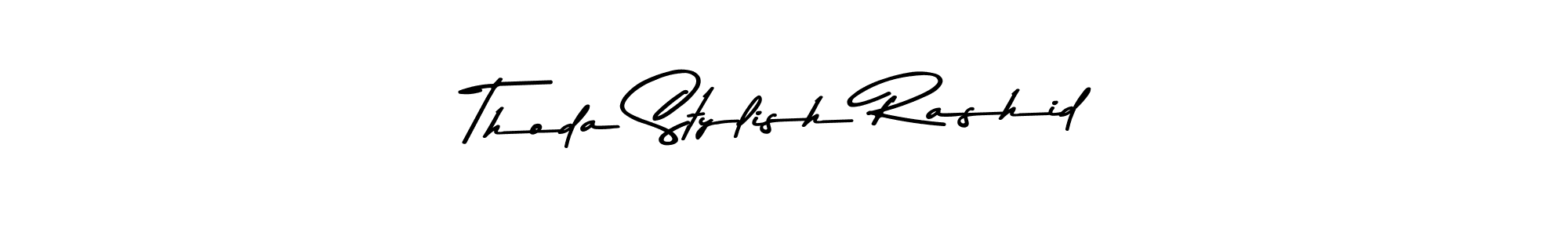 How to make Thoda Stylish Rashid name signature. Use Asem Kandis PERSONAL USE style for creating short signs online. This is the latest handwritten sign. Thoda Stylish Rashid signature style 9 images and pictures png