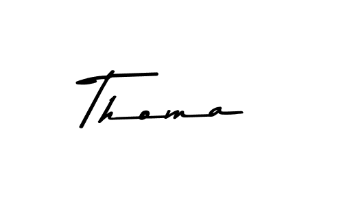 How to make Thoma name signature. Use Asem Kandis PERSONAL USE style for creating short signs online. This is the latest handwritten sign. Thoma signature style 9 images and pictures png