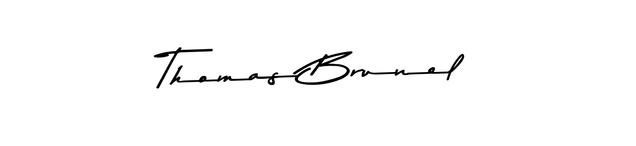 How to make Thomas Brunel name signature. Use Asem Kandis PERSONAL USE style for creating short signs online. This is the latest handwritten sign. Thomas Brunel signature style 9 images and pictures png