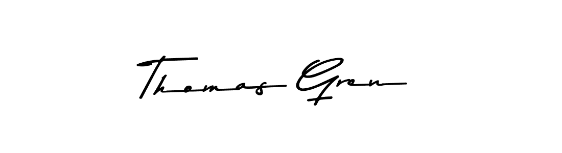 Create a beautiful signature design for name Thomas Gren. With this signature (Asem Kandis PERSONAL USE) fonts, you can make a handwritten signature for free. Thomas Gren signature style 9 images and pictures png