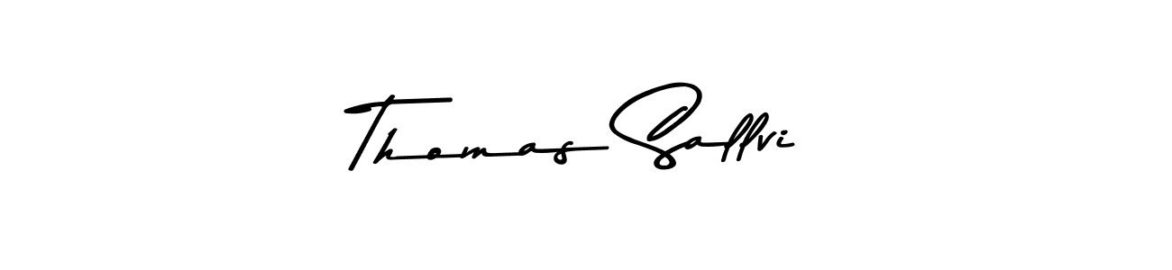 How to make Thomas Sallvi name signature. Use Asem Kandis PERSONAL USE style for creating short signs online. This is the latest handwritten sign. Thomas Sallvi signature style 9 images and pictures png