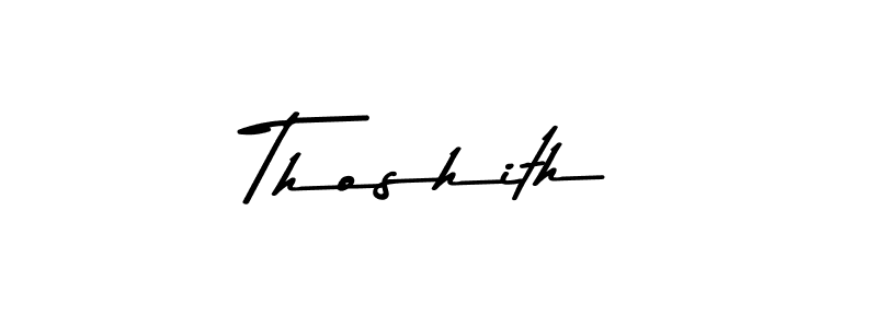 How to make Thoshith name signature. Use Asem Kandis PERSONAL USE style for creating short signs online. This is the latest handwritten sign. Thoshith signature style 9 images and pictures png
