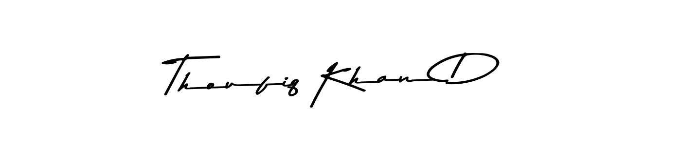 if you are searching for the best signature style for your name Thoufiq Khan D. so please give up your signature search. here we have designed multiple signature styles  using Asem Kandis PERSONAL USE. Thoufiq Khan D signature style 9 images and pictures png