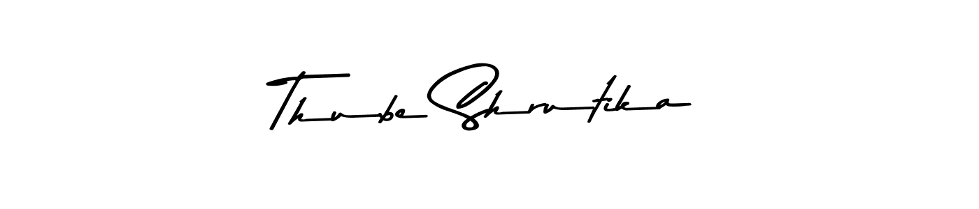 How to make Thube Shrutika name signature. Use Asem Kandis PERSONAL USE style for creating short signs online. This is the latest handwritten sign. Thube Shrutika signature style 9 images and pictures png